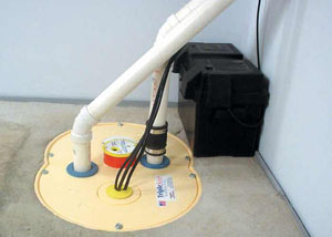 Austin installation of a submersible sump pump system