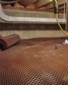 Crawl space drainage matting installed in a home in Collbran