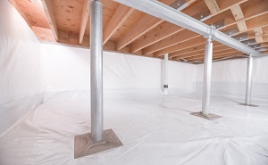 Crawl space structural support jacks installed in Cimarron
