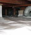 A Palisade crawl space moisture system with a low ceiling