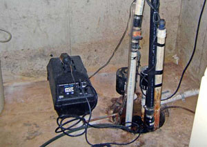 Pedestal sump pump system installed in a home in Austin